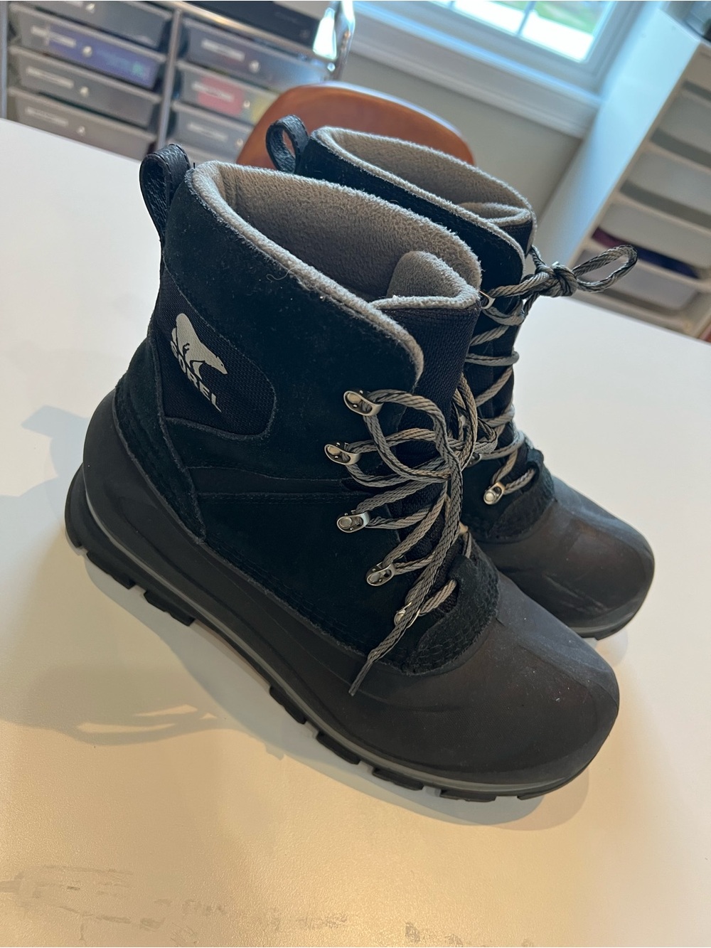 Sorel Men’s Black Lace-Up Winter Boots
